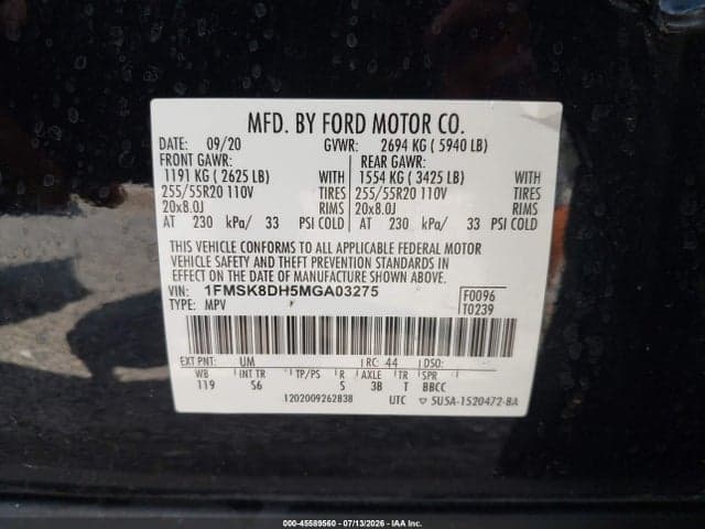 2021 FORD EXPLORER XLT 9