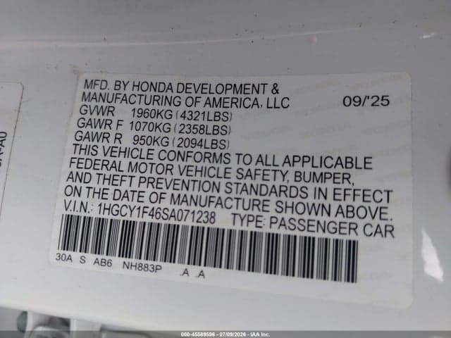 2025 HONDA ACCORD SE 9