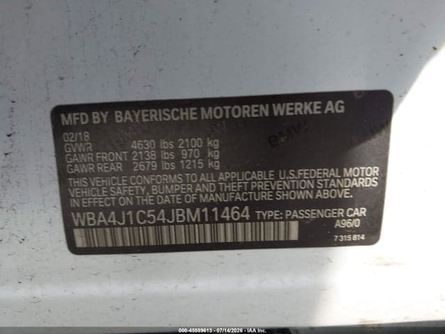 2018 BMW 430I GRAN COUPE 9