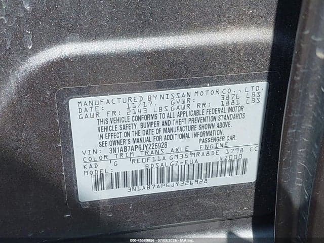2018 NISSAN SENTRA SL 9
