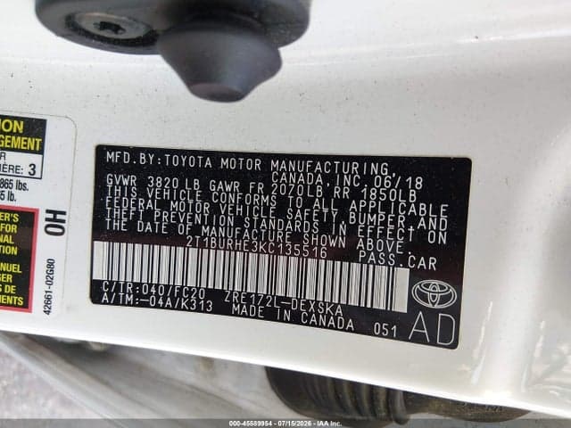 2019 TOYOTA COROLLA SE 9