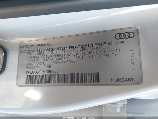 2017 AUDI A3 PREMIUM 9