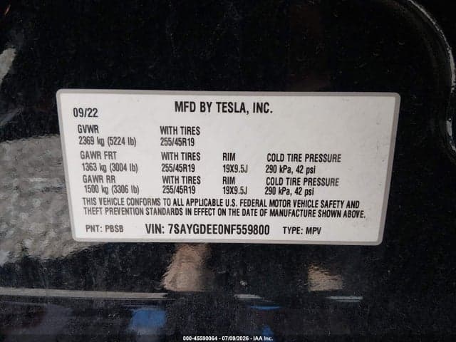 2022 TESLA MODEL Y LONG RANGE DUAL MOTOR ALL-WHEEL DRIVE 9