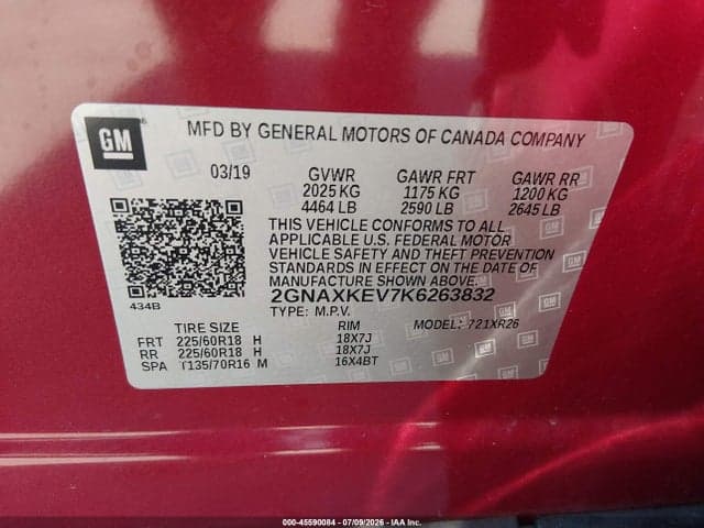 2019 CHEVROLET EQUINOX LT 9