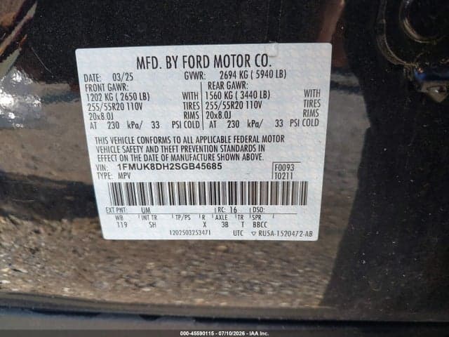 2025 FORD EXPLORER ACTIVE 9