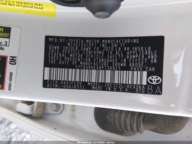 2017 TOYOTA COROLLA SE 9