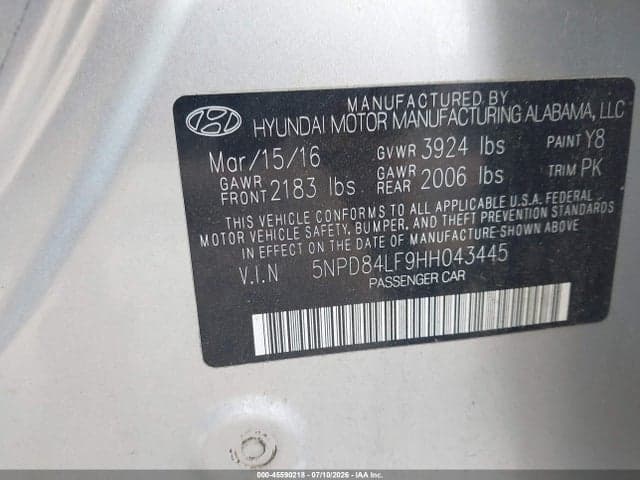 2017 HYUNDAI ELANTRA SE 9
