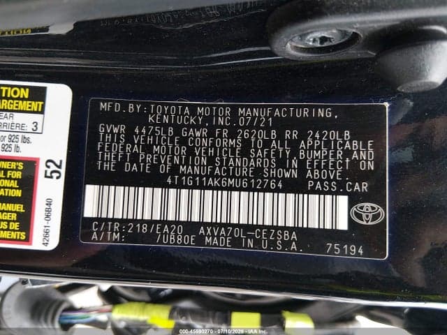 2021 TOYOTA CAMRY SE 9