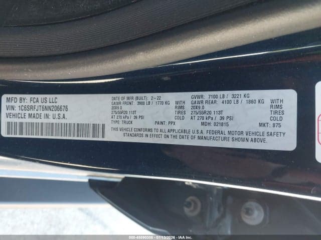 2022 RAM 1500 LARAMIE 4X4 5'7 BOX 9