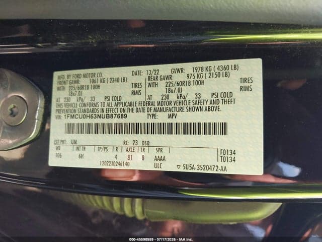 2022 FORD ESCAPE SEL 9