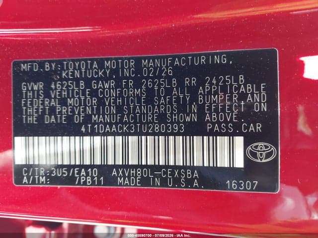 2026 TOYOTA CAMRY SE 9