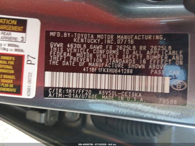 2017 TOYOTA CAMRY SE 9