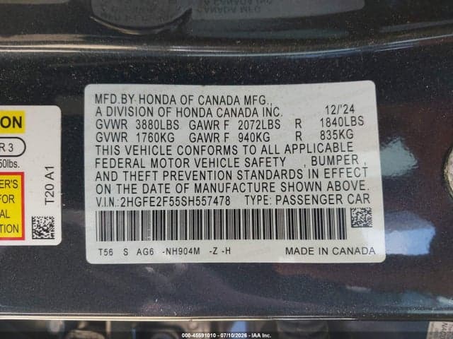 2025 HONDA CIVIC SPORT 9