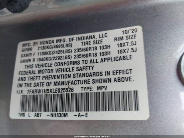 2020 HONDA CR-V 2WD EX 9