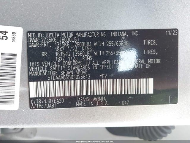 2024 TOYOTA GRAND HIGHLANDER XLE 9
