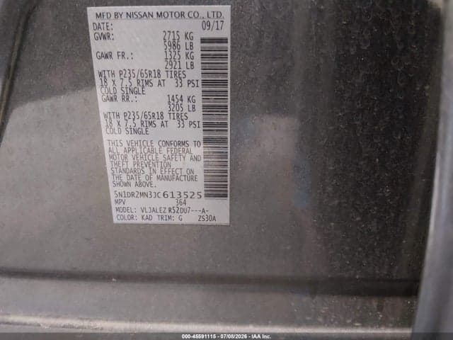 2018 NISSAN PATHFINDER SV 9