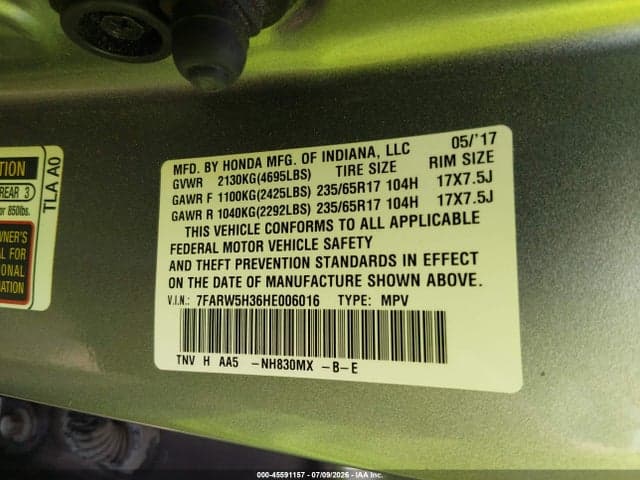 2017 HONDA CR-V LX 9