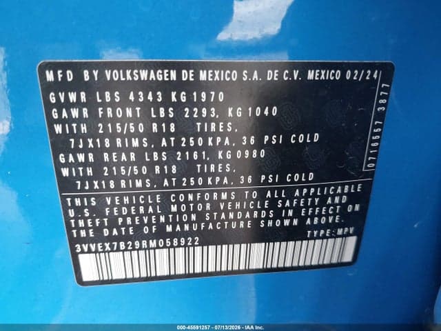 2024 VOLKSWAGEN TAOS 1.5T SE 9