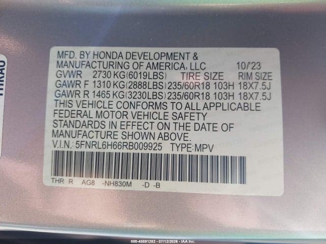 2024 HONDA ODYSSEY EX-L 9