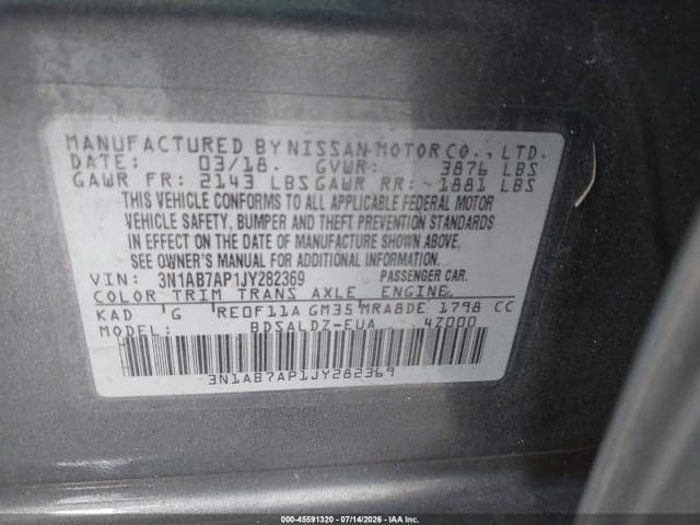 2018 NISSAN SENTRA SV 9