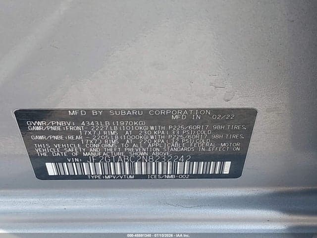 2022 SUBARU CROSSTREK 9