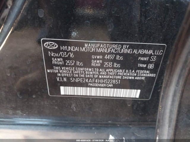 2017 HYUNDAI SONATA SE 9