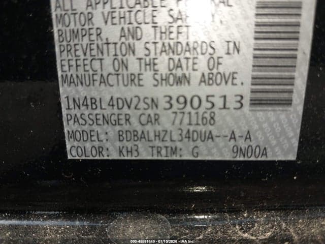 2025 NISSAN ALTIMA SV FWD 9