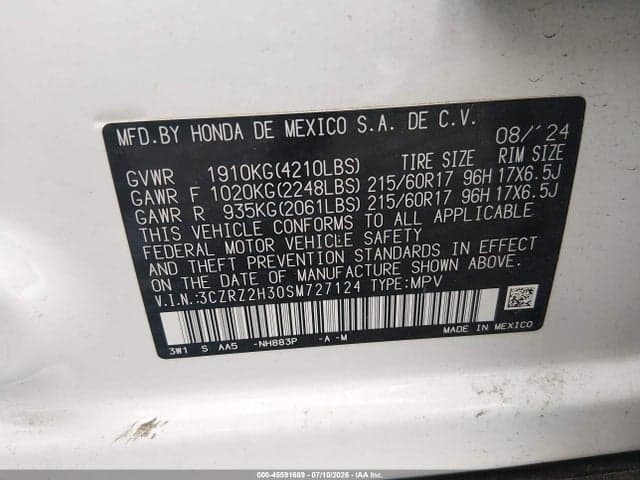 2025 HONDA HR-V AWD LX 9