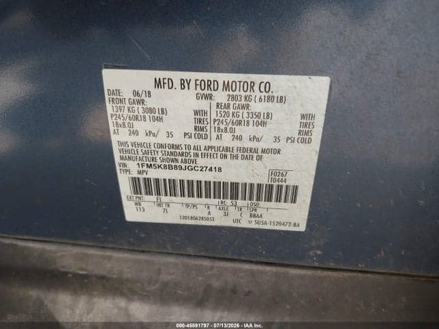 2018 FORD EXPLORER 9