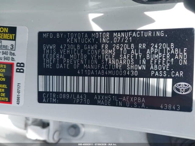 2021 TOYOTA AVALON LIMITED HYBRID 9