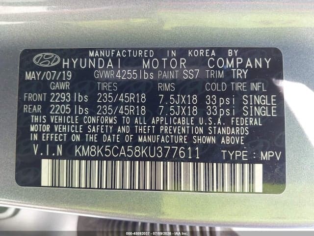 2019 HYUNDAI KONA ULTIMATE 9