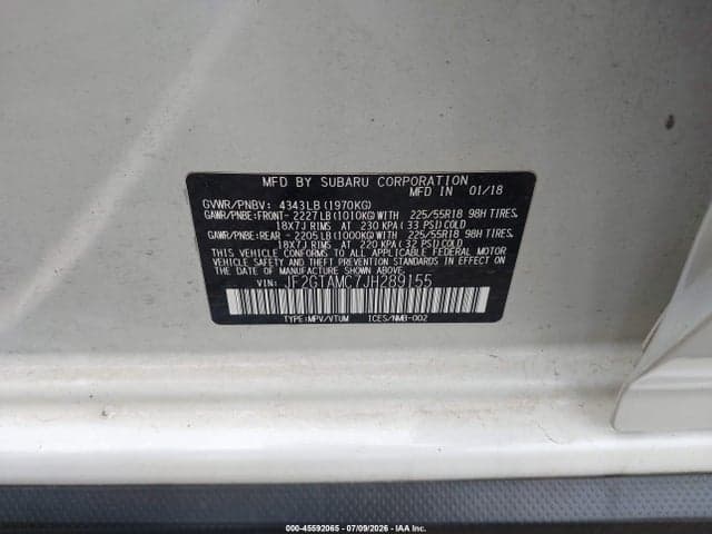 2018 SUBARU CROSSTREK 2.0I LIMITED 9
