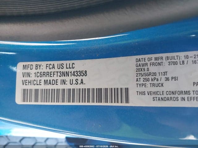 2022 RAM 1500 BIG HORN 4X2 5'7 BOX 9