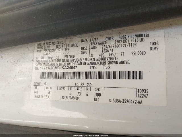 2018 FORD TRANSIT-250 9