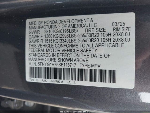 2025 HONDA PILOT TOURING 9