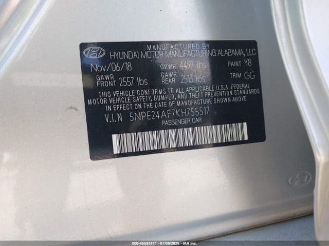 2019 HYUNDAI SONATA SE 9