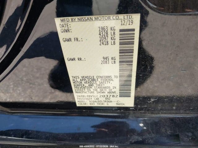 2020 NISSAN ALTIMA S FWD 9
