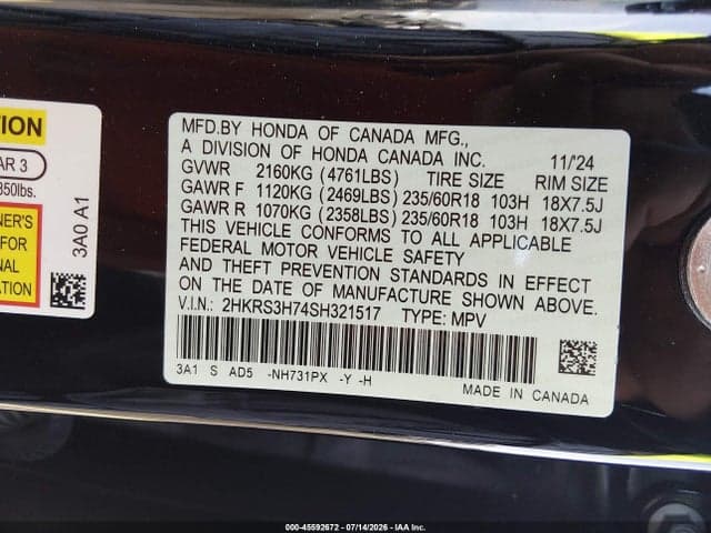 2025 HONDA CR-V EX-L 2WD 9