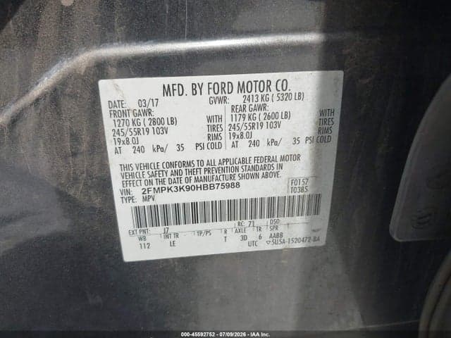 2017 FORD EDGE TITANIUM 9