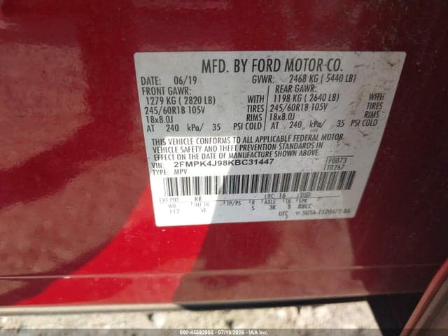 2019 FORD EDGE SEL 9