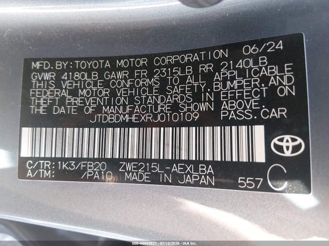 2024 TOYOTA COROLLA HYBRID LE 9