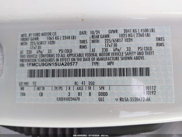 2025 FORD ESCAPE ACTIVE 9