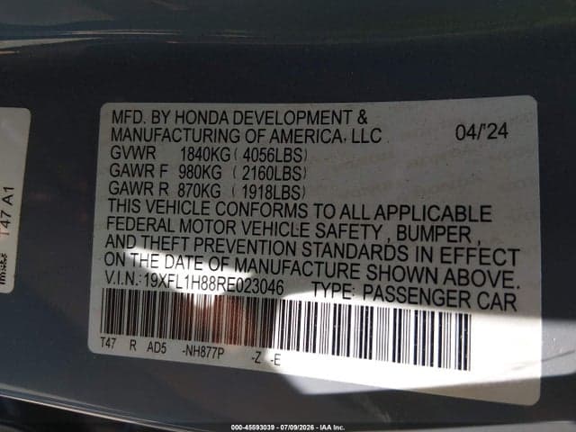2024 HONDA CIVIC SPORT TOURING 9
