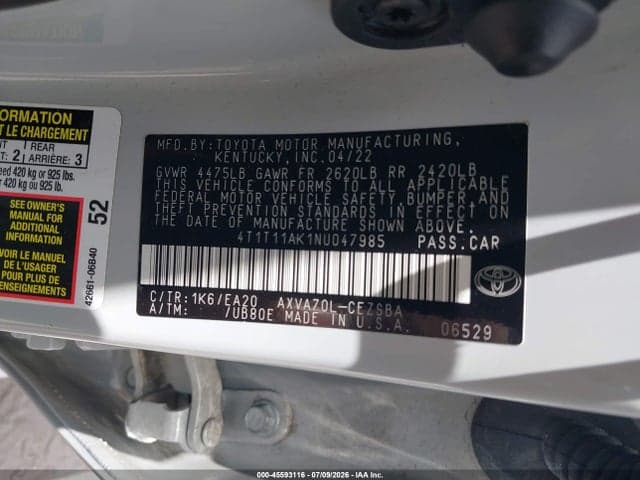 2022 TOYOTA CAMRY SE 9