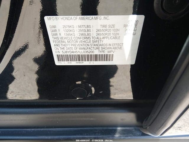 2020 ACURA MDX TECHNOLOGY PACKAGE 9