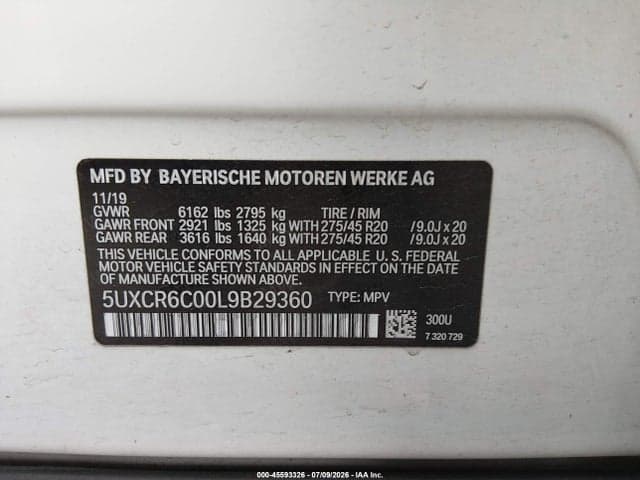 2020 BMW X5 XDRIVE40I 9