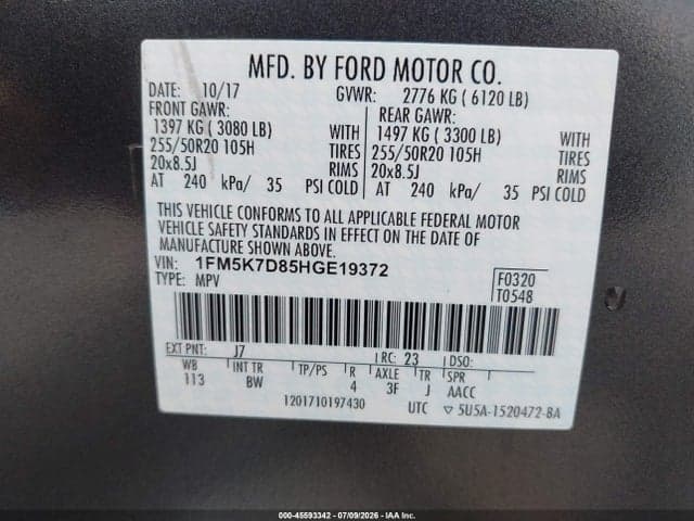 2017 FORD EXPLORER XLT 9