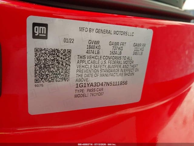 2022 CHEVROLET CORVETTE STINGRAY 9