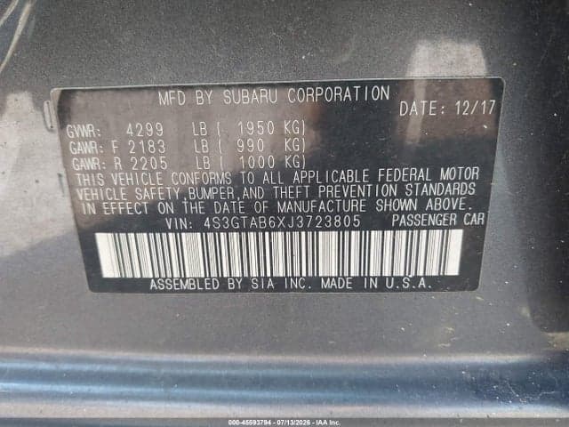2018 SUBARU IMPREZA 2.0I PREMIUM 9