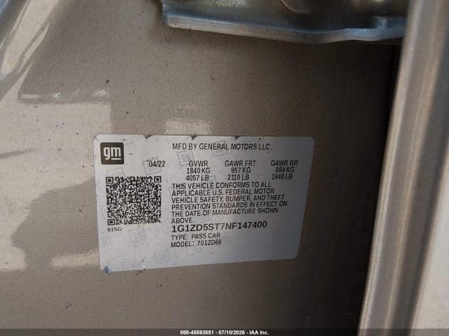 2022 CHEVROLET MALIBU FWD LT 9
